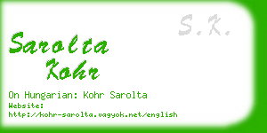 sarolta kohr business card